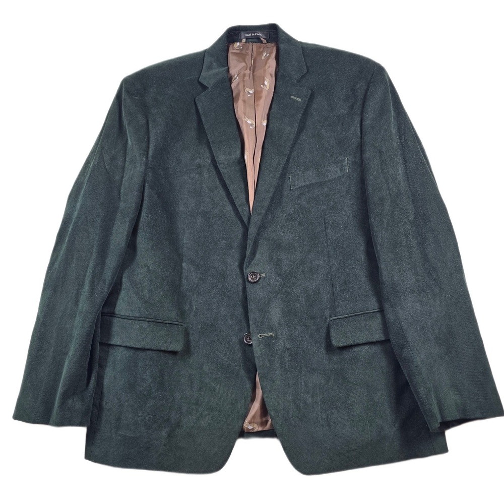 LRL Ralph Lauren Corduroy Blazer Mens 44S 44 Green Elbow Patch Golf Sport Coat